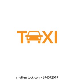 TAXI word with car vector design illustration