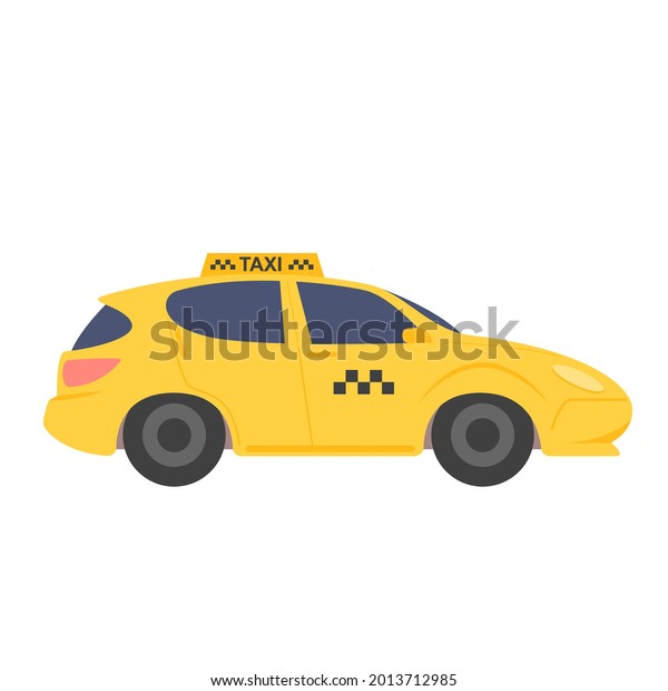 Taxi yellow car, city service transport\
vector illustration.