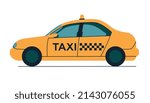 Taxi. Yellow car. Vector image.
