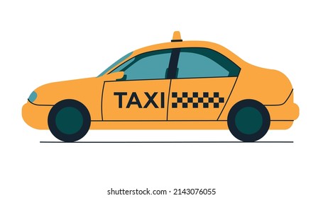 Taxi. Yellow car. Vector image.