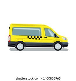 Taxi yellow. Vector graphics in flat style.