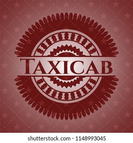 Taxicab badge with red background