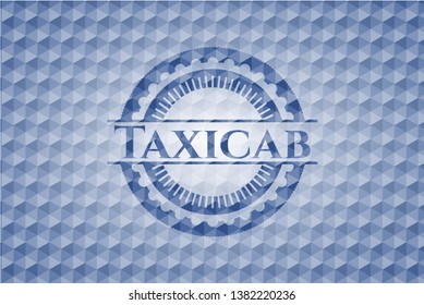 Taxicab blue polygonal emblem. Vector Illustration. Detailed.