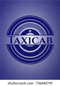 Taxicab emblem with denim texture