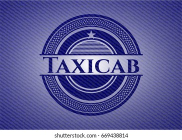 Taxicab emblem with jean background