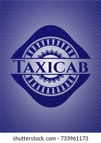 Taxicab emblem with jean high quality background