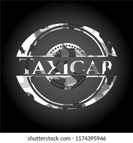 Taxicab on grey camo texture
