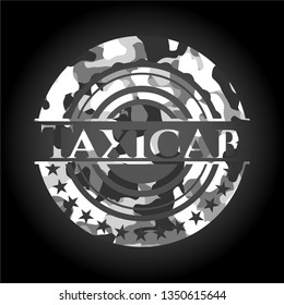 Taxicab on grey camouflage pattern