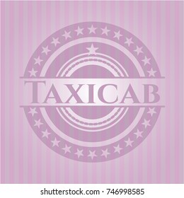 Taxicab pink emblem. Vintage.