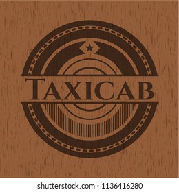 Taxicab retro style wood emblem