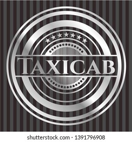 Taxicab silvery emblem. Vector Illustration. Mosaic.