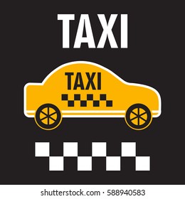 Taxicab transport, yellow car poster illustration