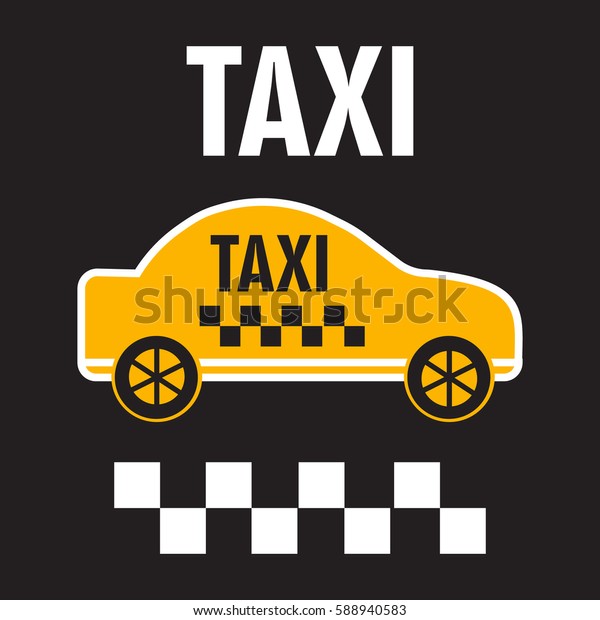 Taxicab\
transport, yellow car poster\
illustration