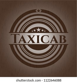 Taxicab wooden emblem. Retro