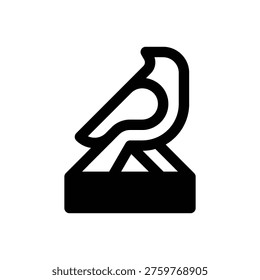 Taxidermy. Outlined stroke vector icon with black-filled details.