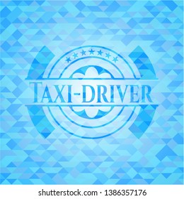 Taxi-driver sky blue mosaic emblem