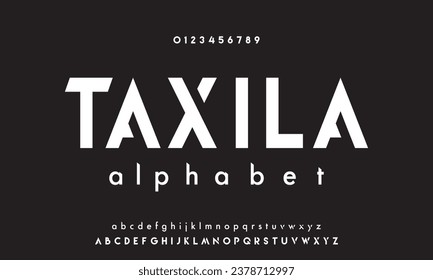 TAXILA Abstract digital modern alphabet fonts. Typography technology electronic future creative font. vector illustration