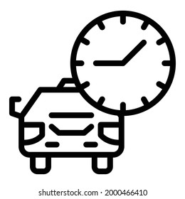 Taximeter automobile icon. Outline Taximeter automobile vector icon for web design isolated on white background