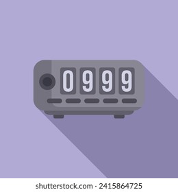 Taximeter cab control icon flat vector. Vehicle journey control. Application dial