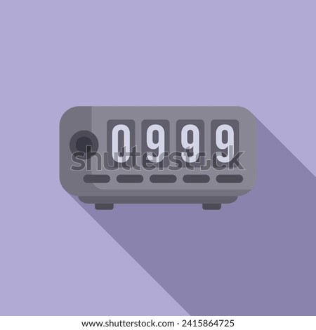 Taximeter cab control icon flat vector. Vehicle journey control. Application dial