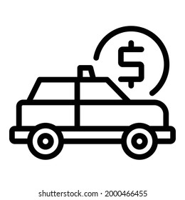 Icono de controlador de taxímetro. Símbolo del controlador del taxímetro de contorno icono del vector del diseño web aislado en fondo blanco
