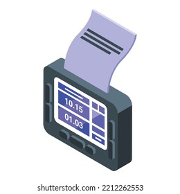 Taximeter icon isometric vector. Driver cab. Money payment