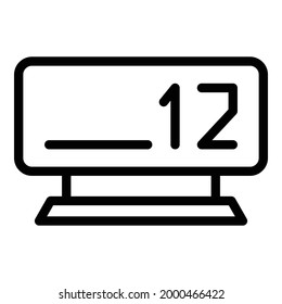 Icono de número de taxímetro. Símbolo del mapa del taxímetro de contorno icono vectorial de número para el diseño web aislado en fondo blanco