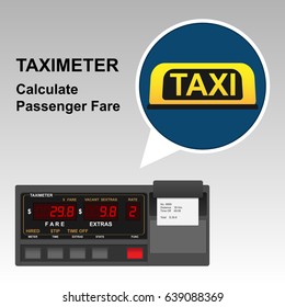 Taximeter with taxi sign service pay