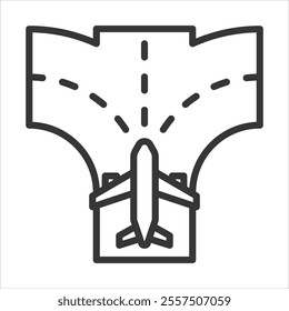 Taxiway Outline Icon Vector Illustration