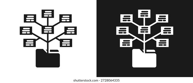 Ícone De Taxonomia Define Glifo Em Plano De Fundo Branco E Preto