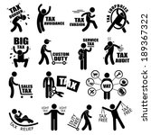 Taxpayer Income Tax Concept Stick Figure Pictogram Icon Cliparts