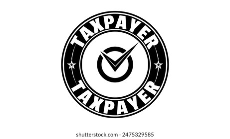 taxpayer stamp, black isolated silhouette