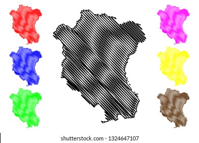 Tay Ninh Province (Socialist Republic of Vietnam, Subdivisions of Vietnam) map vector illustration, scribble sketch Tinh Tay Ninh map