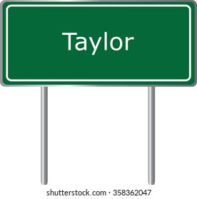 Taylor , Arizona , road sign green vector illustration, road table, USA city