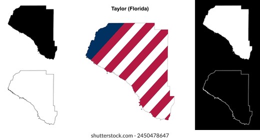 Taylor County (Florida) outline map set