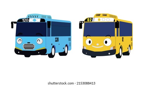 Tayo cartoon bus vector illustration icon