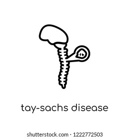 Tay-Sachs disease icon. Trendy modern flat linear vector Tay-Sachs disease icon on white background from thin line Diseases collection, editable outline stroke vector illustration