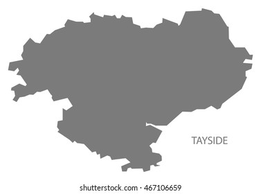 Tayside Scotland Map In Grey