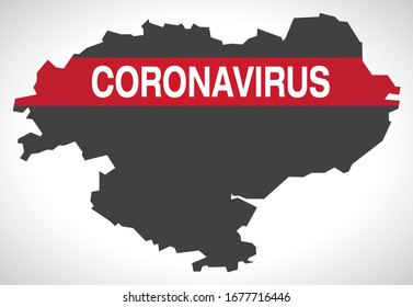 Tayside SCOTLAND UK region map with Coronavirus warning illustration