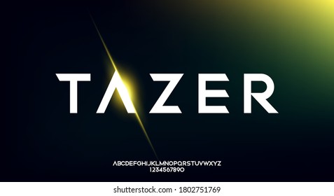 Tazer, an Abstract technology futuristic alphabet font. digital space typography vector illustration design