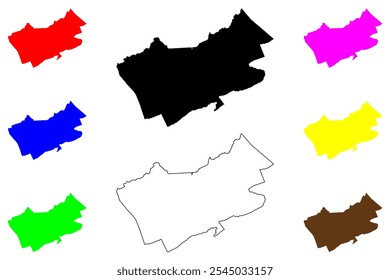 Condado de Tazewell, Commonwealth da Virgínia (Condado dos EUA, Estados Unidos da América, EUA, EUA) mapa ilustração vetorial, esboço de rabisco Mapa de Tazewell