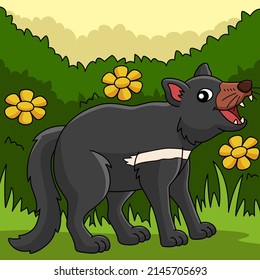 Tazmanian Devil Colored Cartoon Illustration