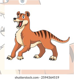 Tazmanian tiger cartoon character design