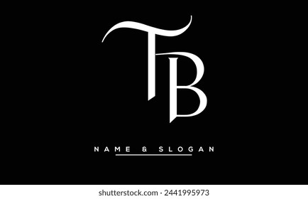 Monograma del logotipo de las letras abstractas de TB, BT