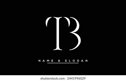 Monograma del logotipo de las letras abstractas de TB, BT