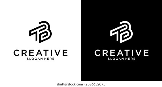 TB or BT initial letter logo design vector.