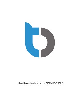 tb, bt initial overlapping rounded letter logo
