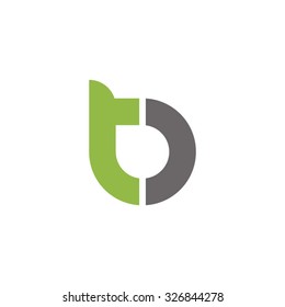 tb, bt initial overlapping rounded letter logo