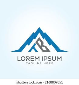 TB BT mountain triangle Logo Template In Modern Creative Minimal Style Vector Design