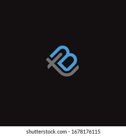 TB or BT unique monogram style vector logo design with blue and grey.